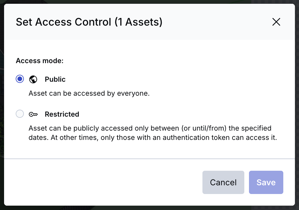 Access control dialog