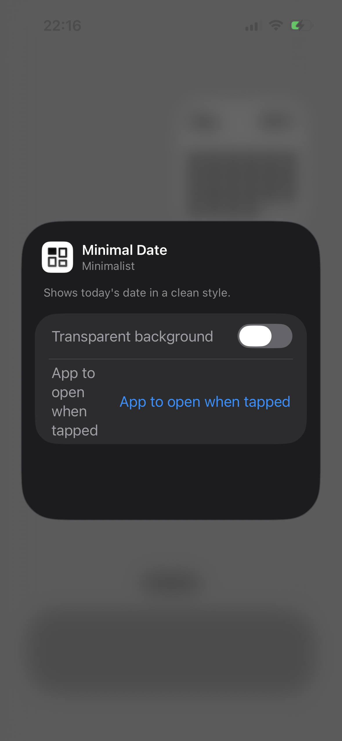 Select App to Open on Tap option